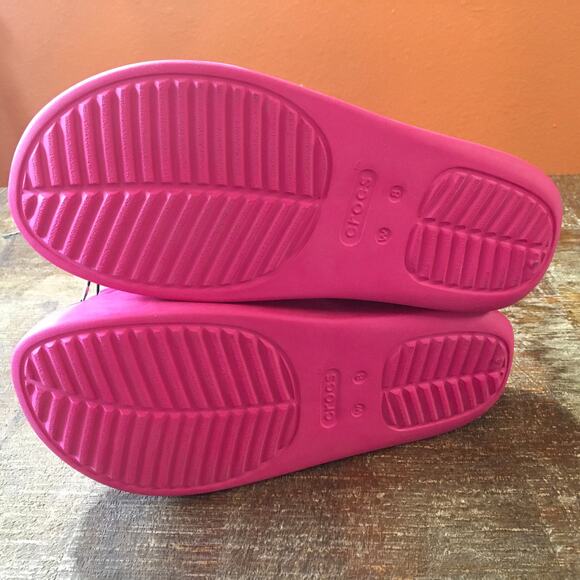 NEW Crocs Getaway Groove Platform H Strap Sandal Womens 8 Dragonfruit Pink Shoe - Picture 6 of 8